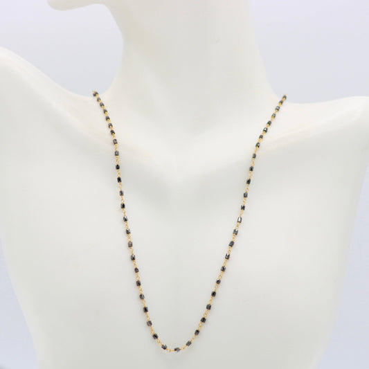 22K Gold with Black Diamond Necklace - Taj Mahal Gems
