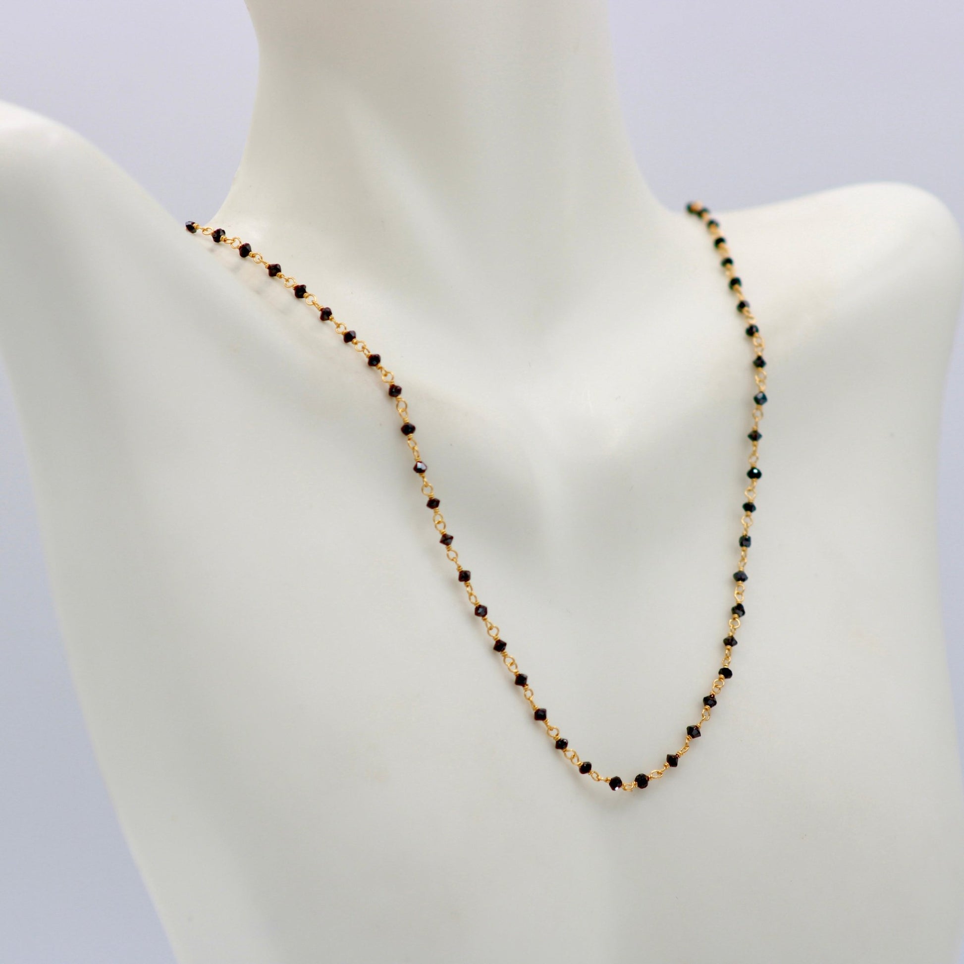 22K Gold with Black Diamond Necklace - Taj Mahal Gems