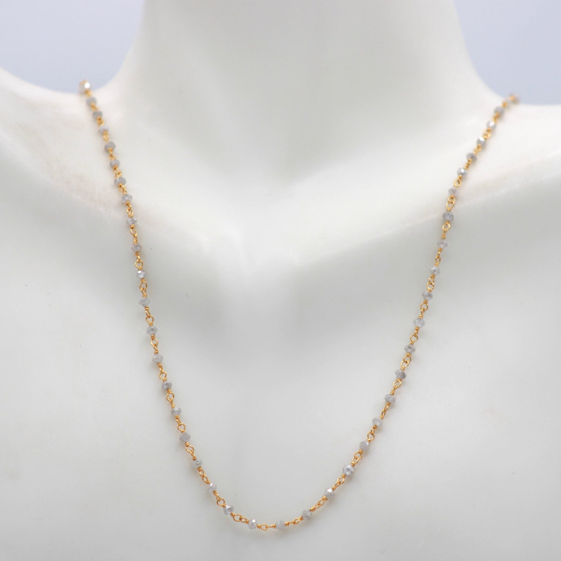 22K Gold with Black Diamond Necklace - Taj Mahal Gems