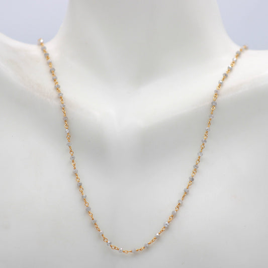 22K Gold with Black Diamond Necklace - Taj Mahal Gems