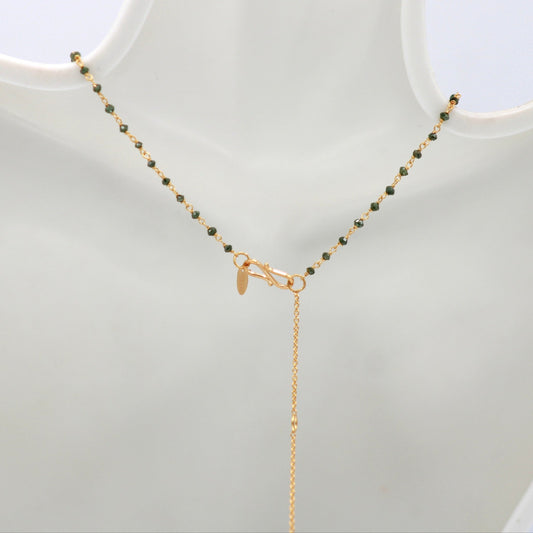 22KY Natural YG & and Green Diamond Necklace - Taj Mahal Gems