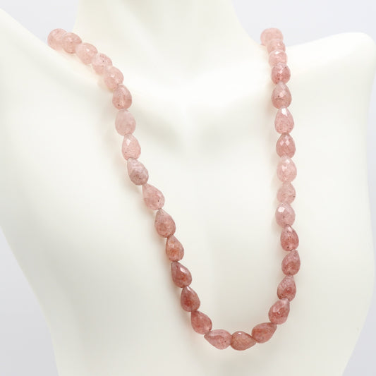 Russian Ruby Pear Beaded Necklace
