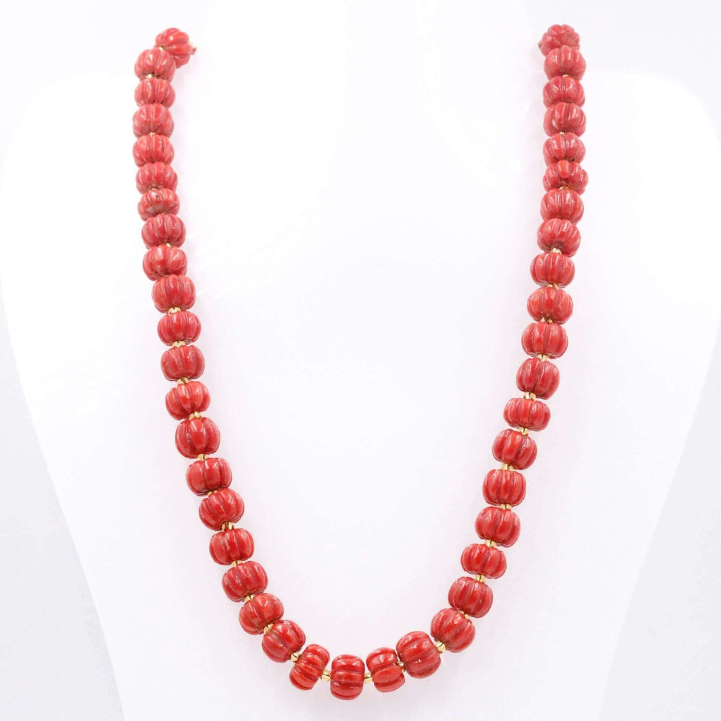 Natural Italian Coral Jewelry with Long Necklace Design
