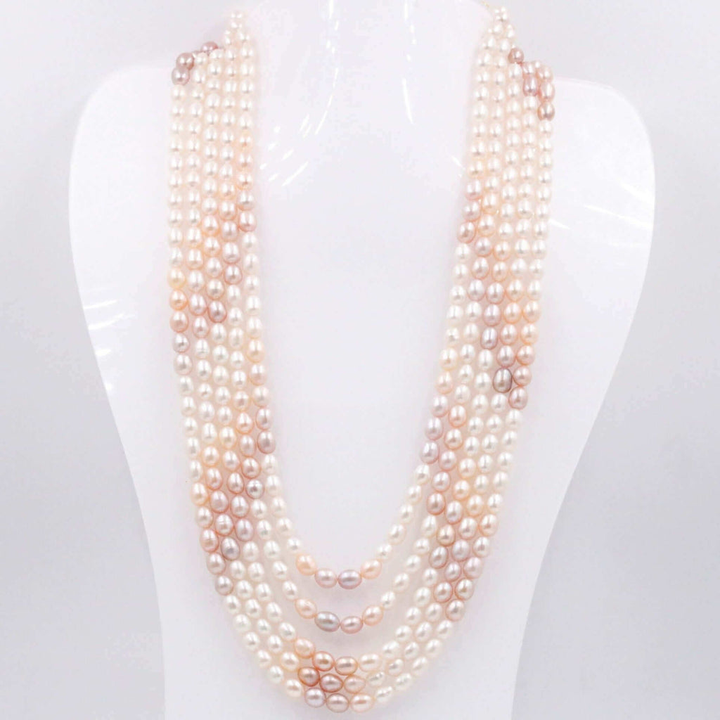 Indian Style Jewelry with Layered & Long Pearl Necklace