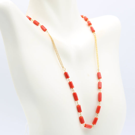 Italian Coral with 22KT Gold Necklace