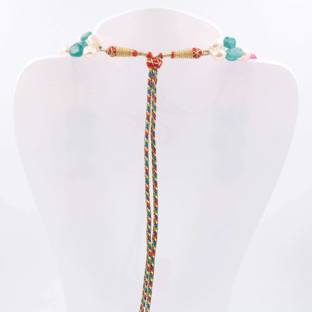 Colorful Quartz & Pearl Jewelry- Sarafa Indian Necklace
