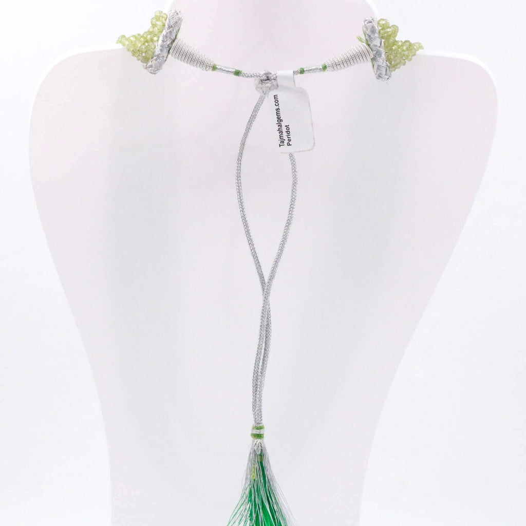 Organic Green Peridot Necklace with Adjustable Lock