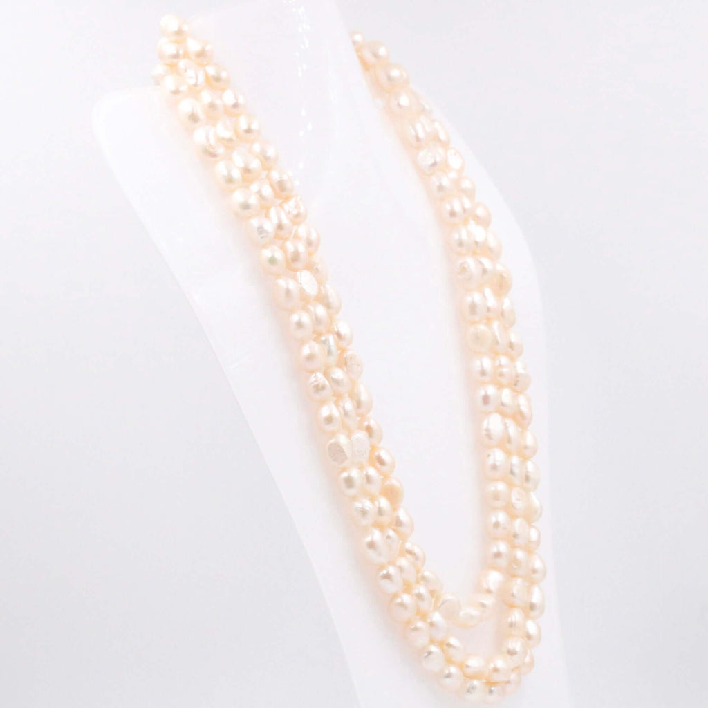Multi Strand Beaded Necklace with Fresh Water Pearls