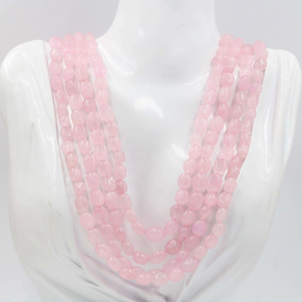 Layered Rose Quartz Necklace Fashion