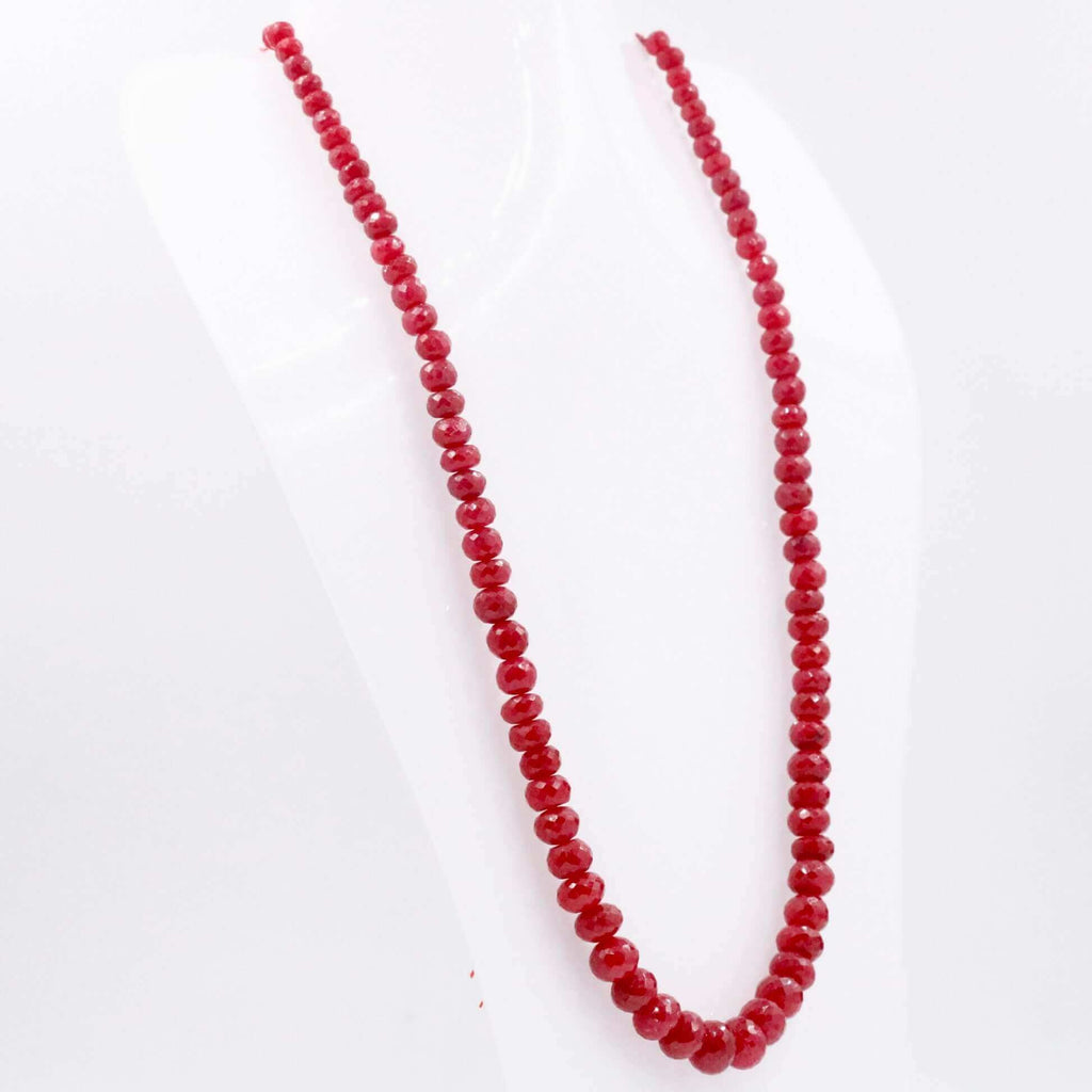 Long Ruby Beaded Necklace Design