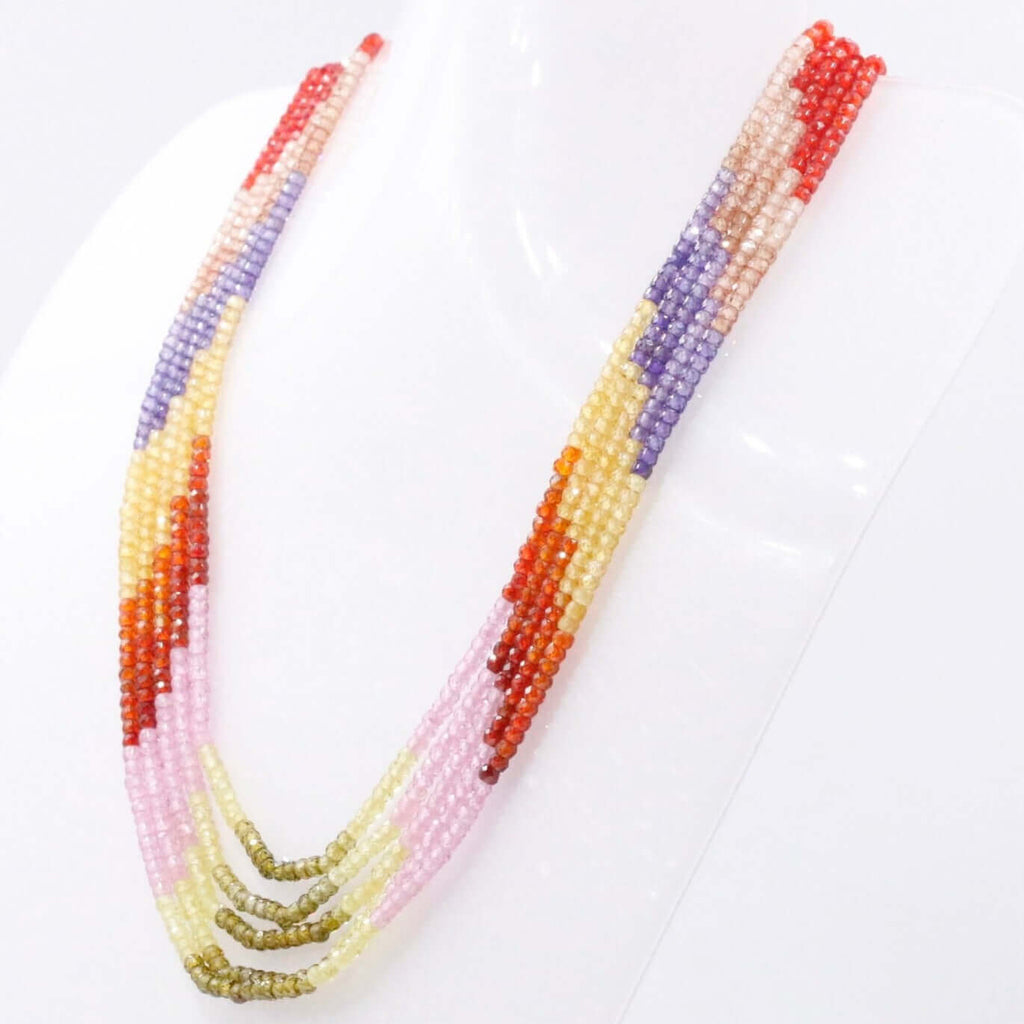 Colorful Layered Sarafa Cubic Zirconia Necklace Design
