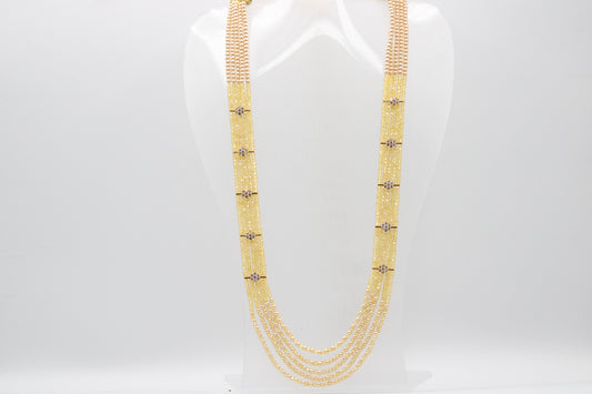 Cubic Zirconia & Pearl Necklace on display, showcasing elegant multi-strand design from CZ Beaded Collection.