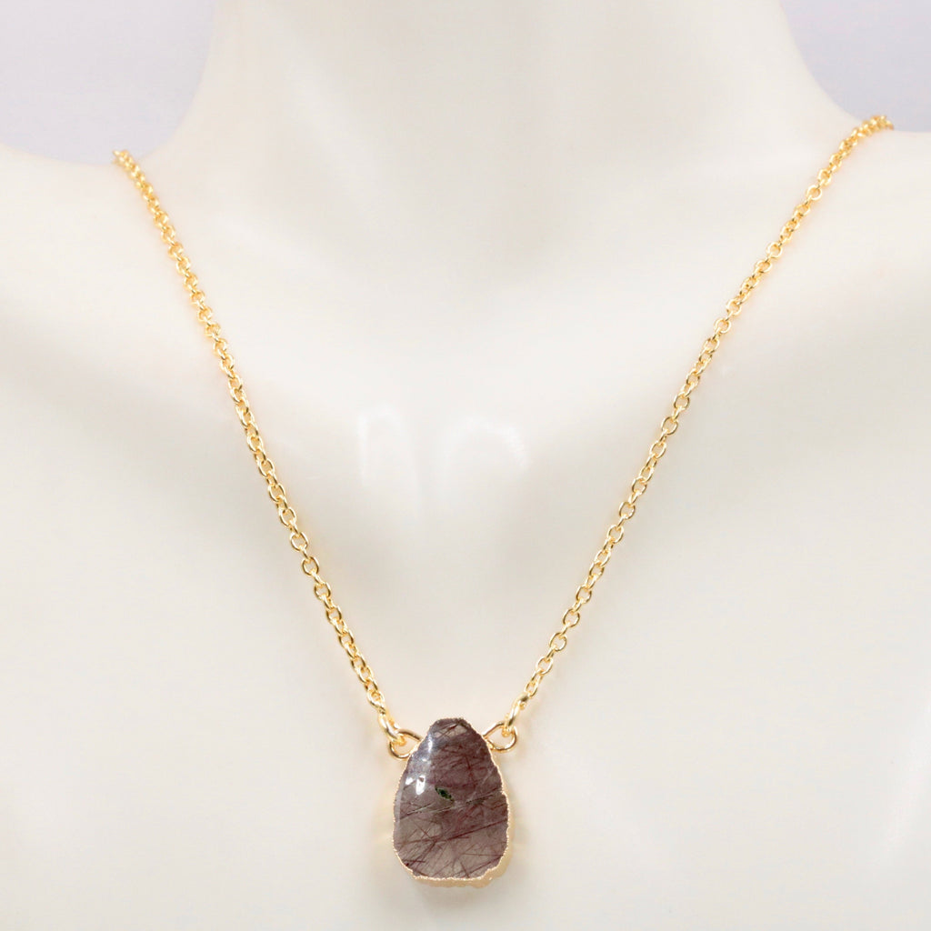 Gold Chain black pendant