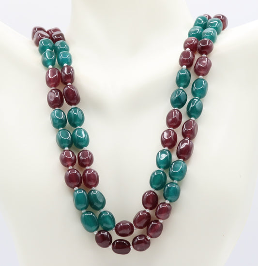 Bi-Color Jade Elegeant Necklace - Blue & Purple