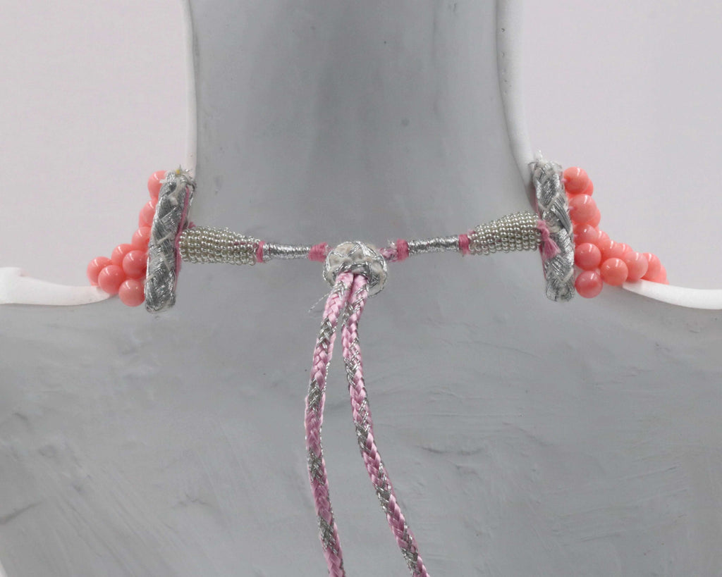 Organic Pink Coral Necklace: Jewelry with Adjustable Clasp