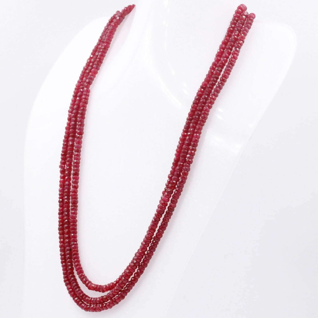 Ruby Beaded Gemstone Necklace: Authentic Indian Craft