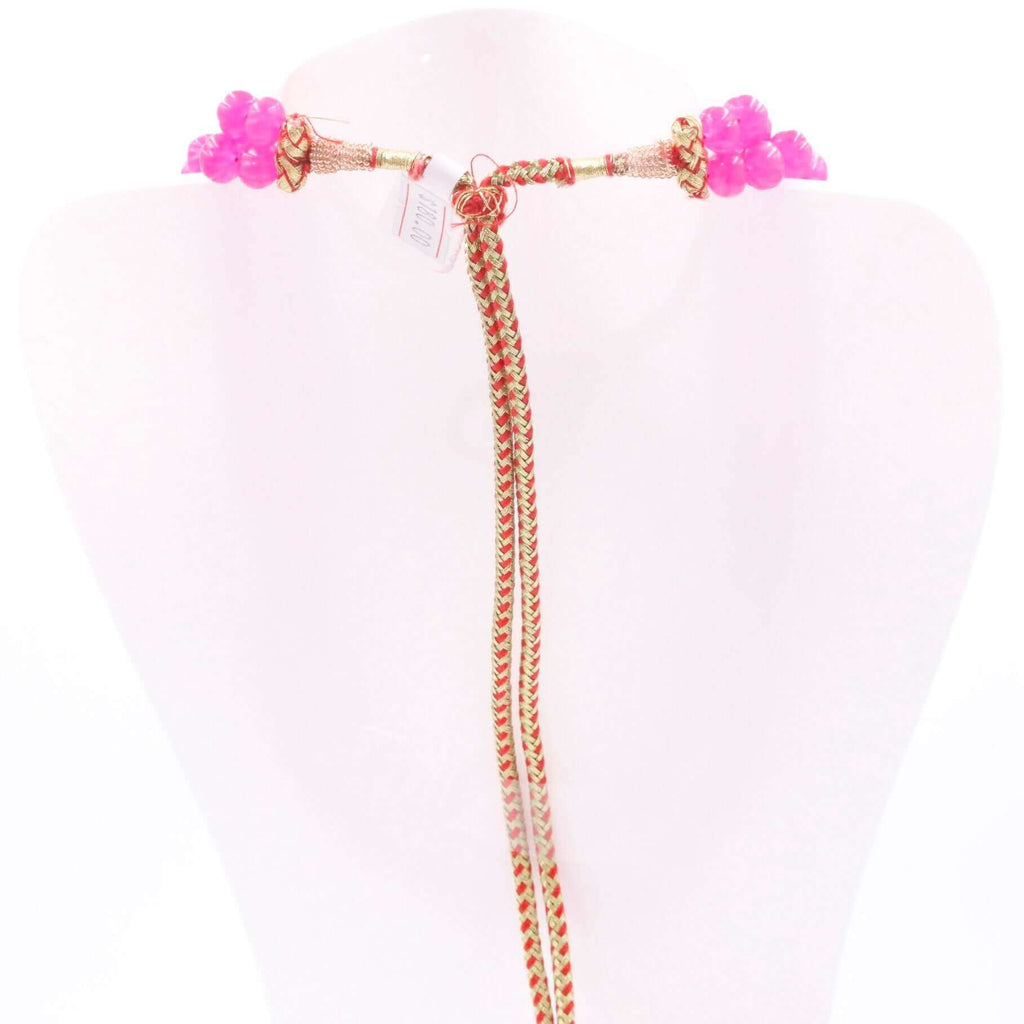 Artistic Handmade Fuchsia Pink Quartz Bead Necklace