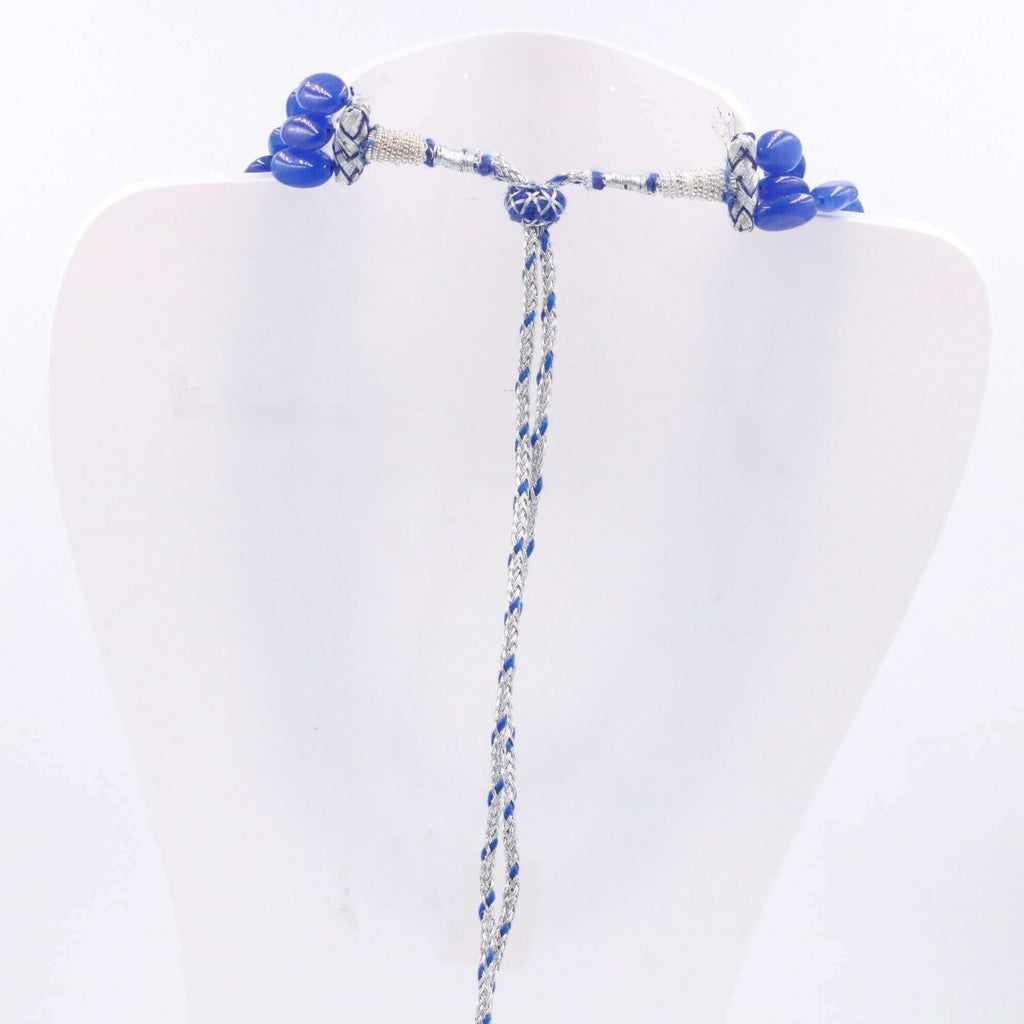 Indian Style Blue Gemstone Necklace: Chic Design
