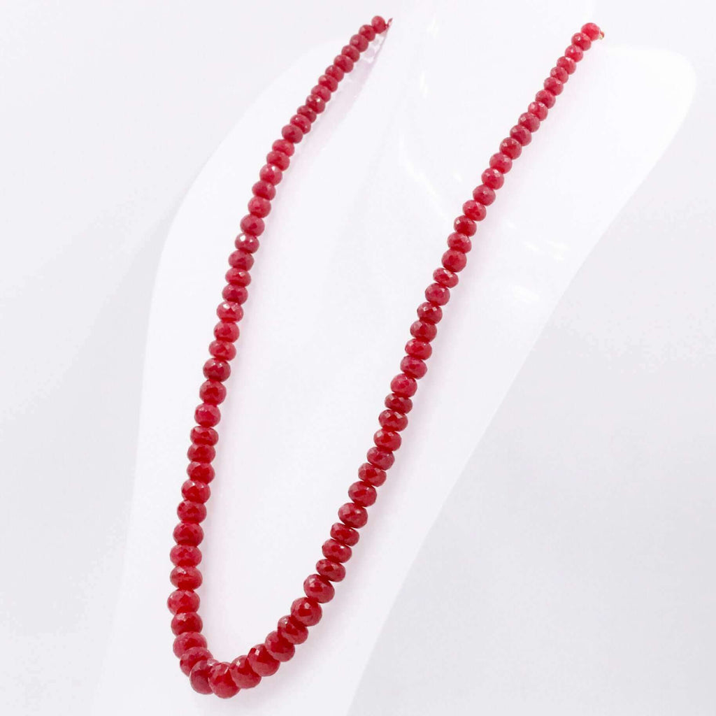 Faceted Ruby Gemstone Necklace