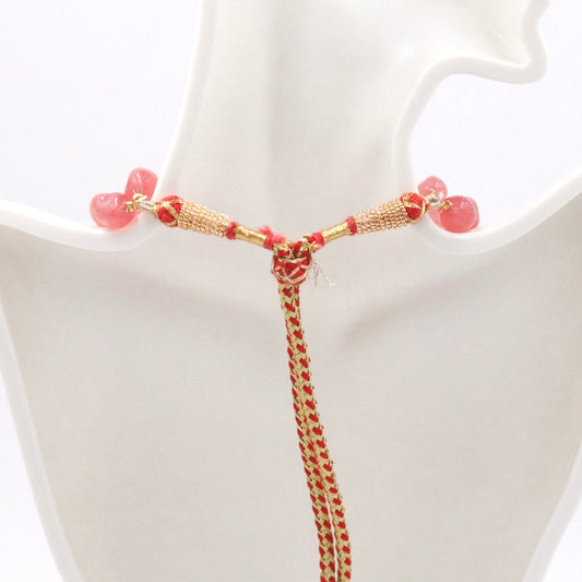 Pearl Necklace Pink Quartz 