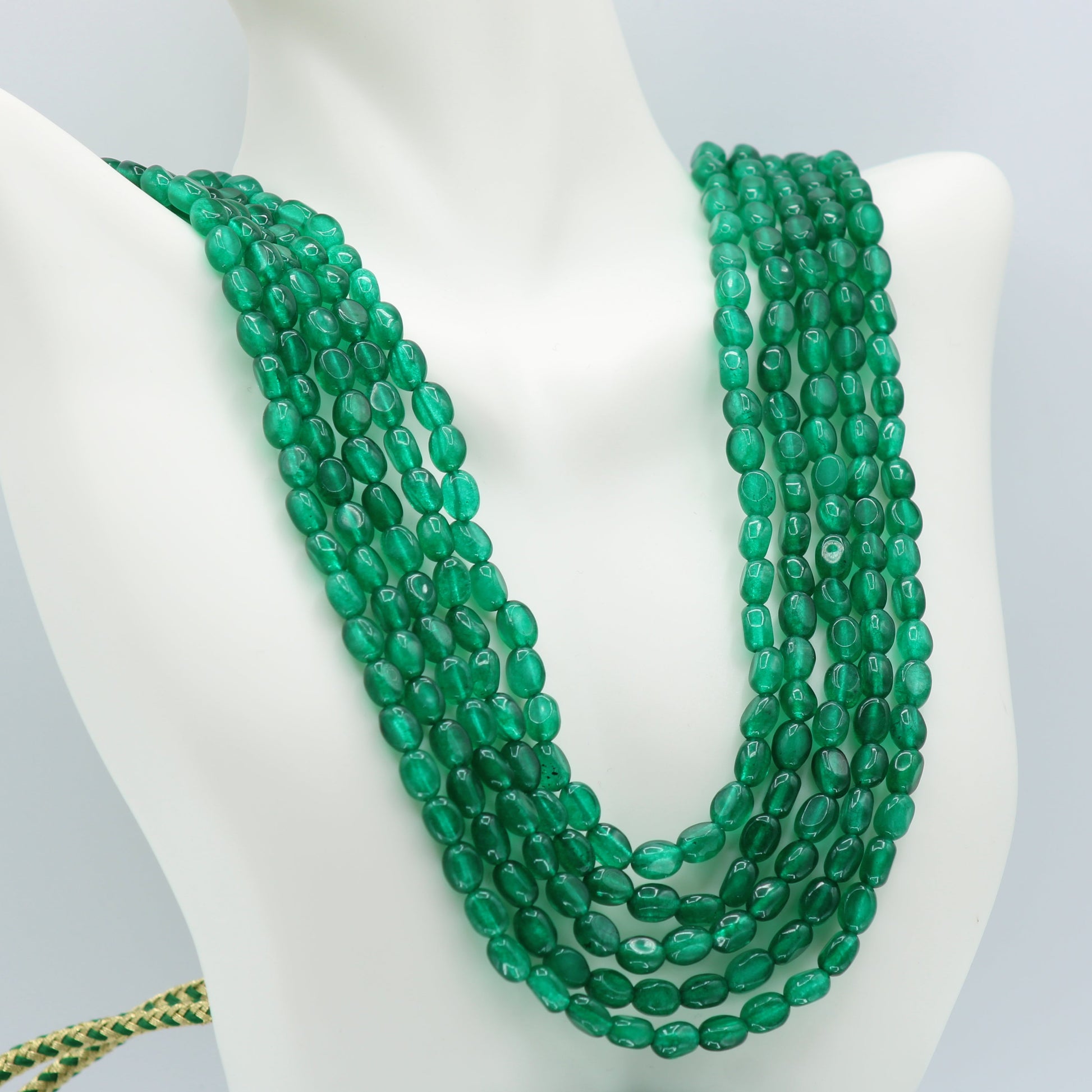 Green Quartz 5 Strand Layered Necklace