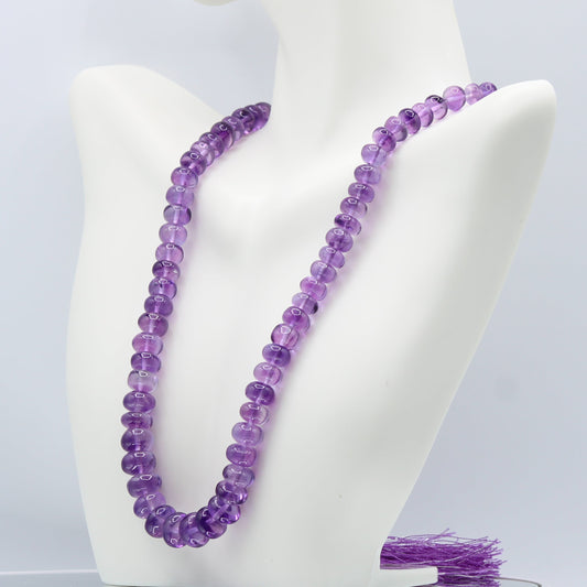 Amethyst Smooth Pumpkin Necklace