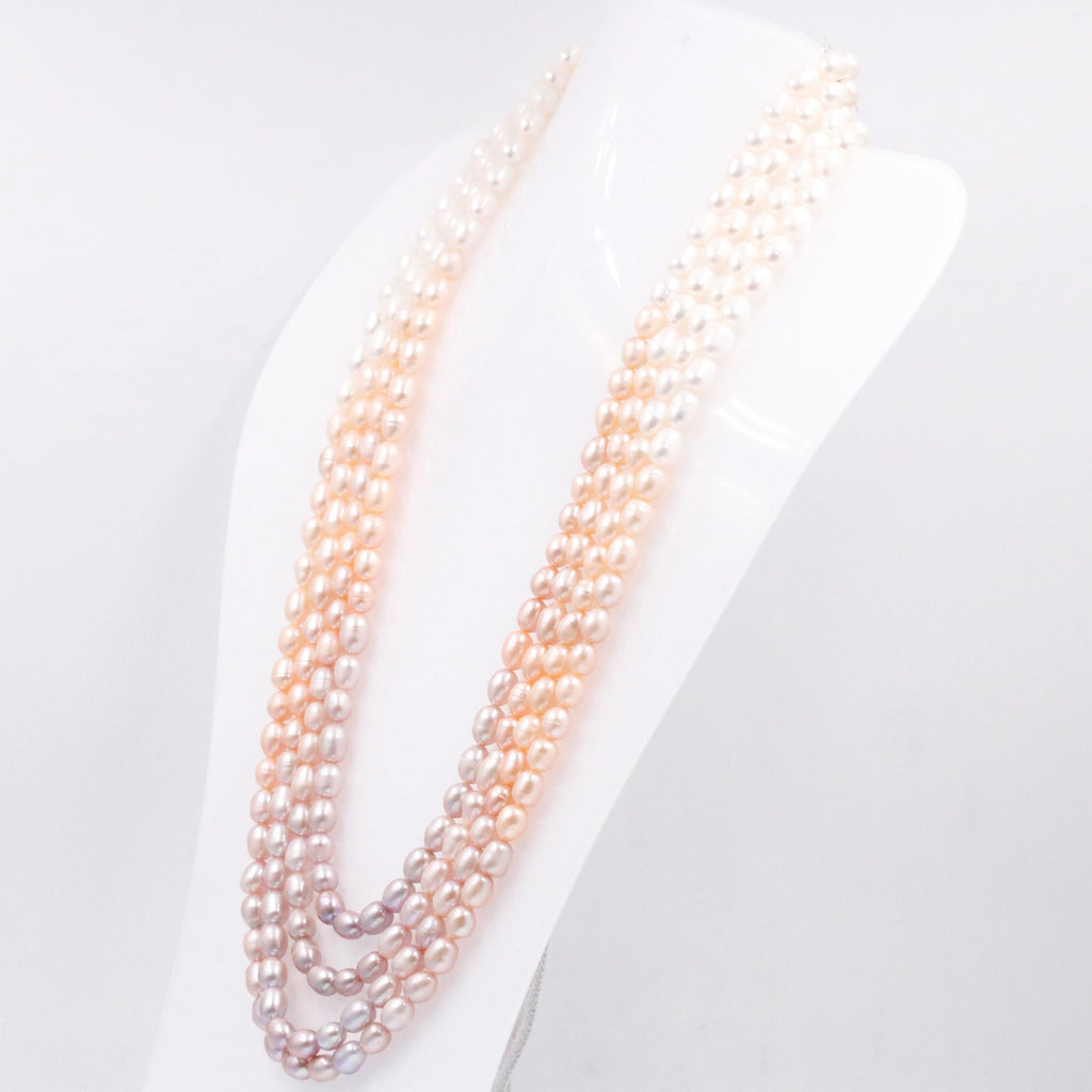 Cultured Pearl Necklace Featuring Shaded Pearls in Elegant Layered Long Design