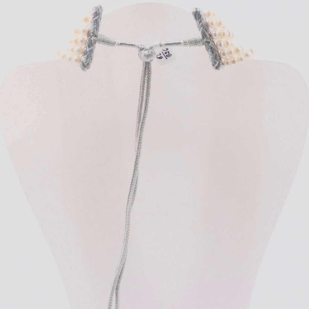 Multicolor Freshwater Pearl Necklace with Sarafa Design