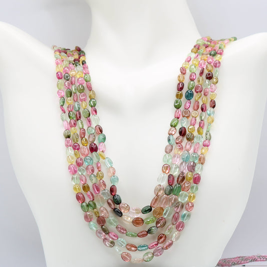 Multi-Color Tourmaline Beaded Necklace
