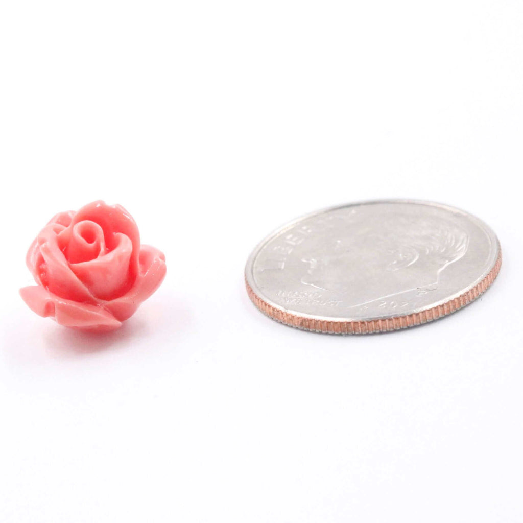 Flower Mount Gemstone in Pink Composite Coral for Personalized Jewelry