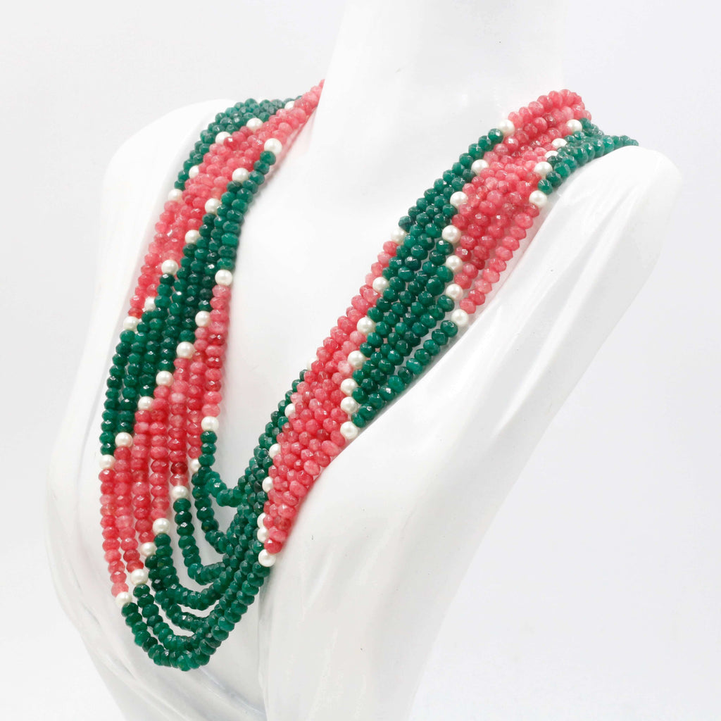 Green & Pink Quartz Indian Jewelry