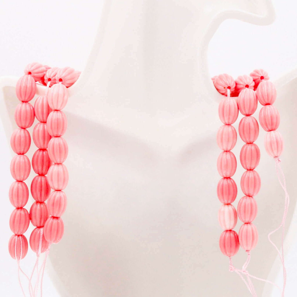 Composite Coral Melon Beads: Artistic Beauty