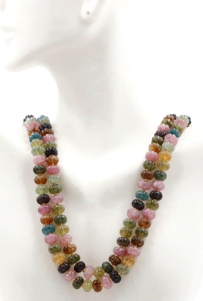 Beaded jade necklace with a variety of colors, perfect for elegant looks