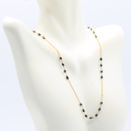 Black Diamond Necklace with 22Ct Gold