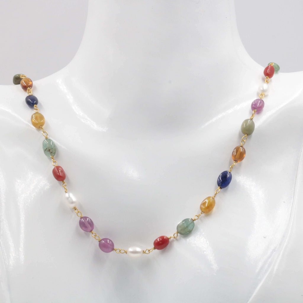  Natural Nine Gems Necklace - Navratna Jewelry