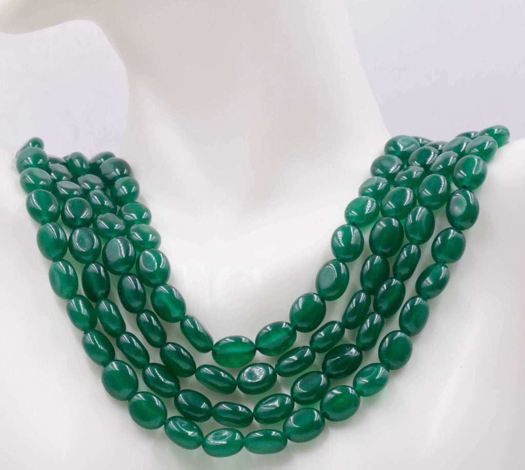 Natural Emerald Beaded Indian Necklace