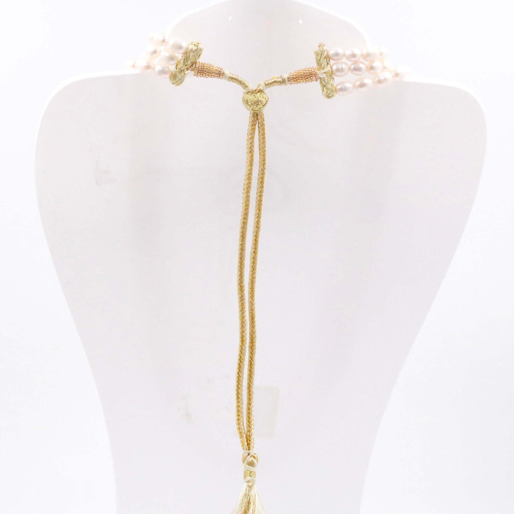 Beautiful Shaded Pearl Sarafa Necklace with Multiple Strands