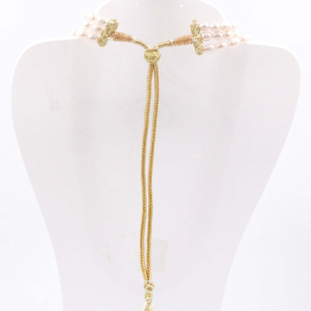 Indian Jewelry Pearl Necklace Sarafa Design