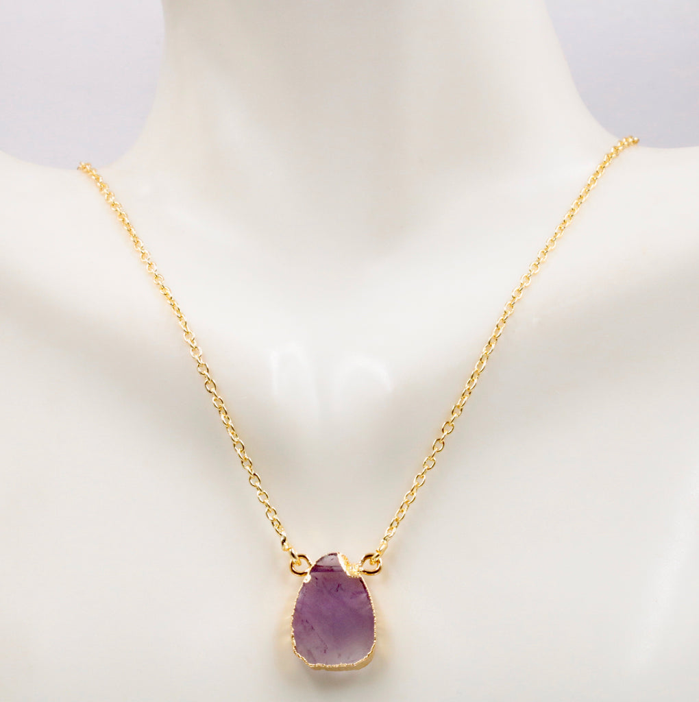 Gold Chain purple pendant