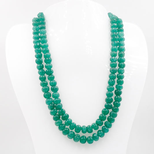 Green Quartz Pumpkin Beads Necklace