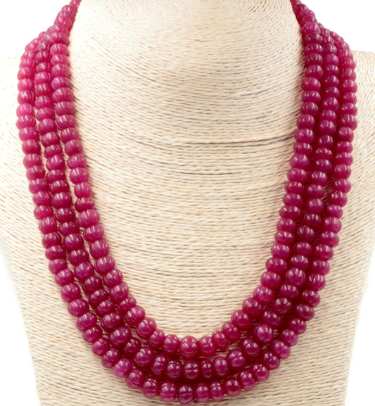 Red Quartz Pumpkin Beads Necklace