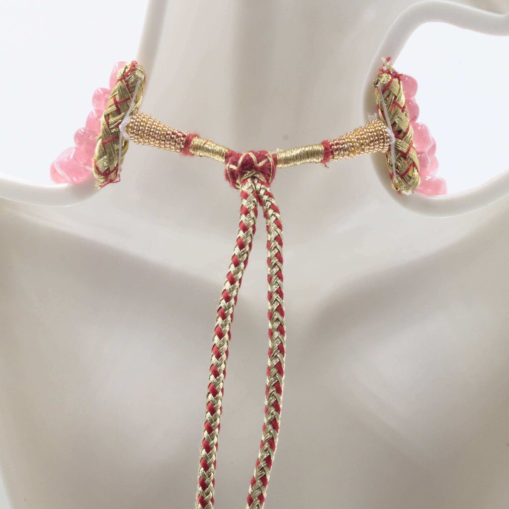 Peach Quartz Beaded Strand: Gemstone Necklace