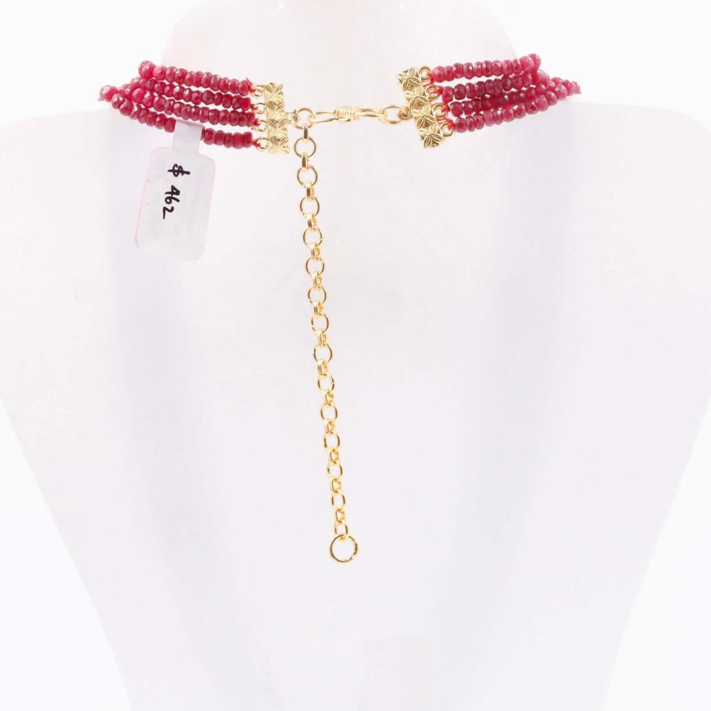 Genuine Ruby Beaded Necklace: Natural Gemstone Elegance