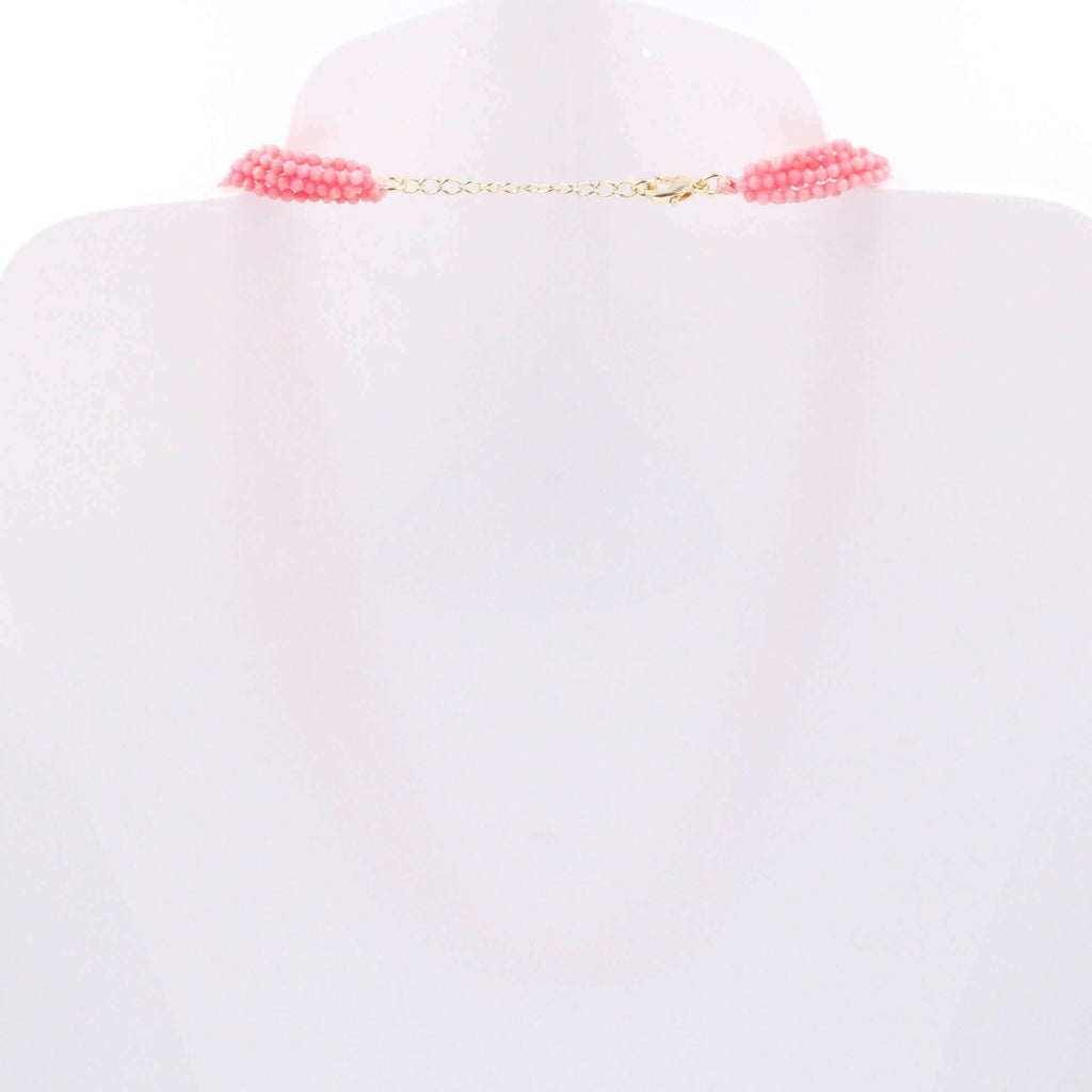 Multi-Strand Necklace with Pink Coral and Faceted Beads Sarafa Design