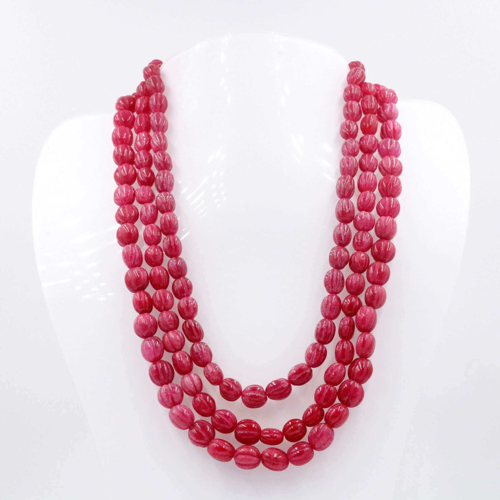 Quartzite Stone Necklace: Mesmerizing Red Hue