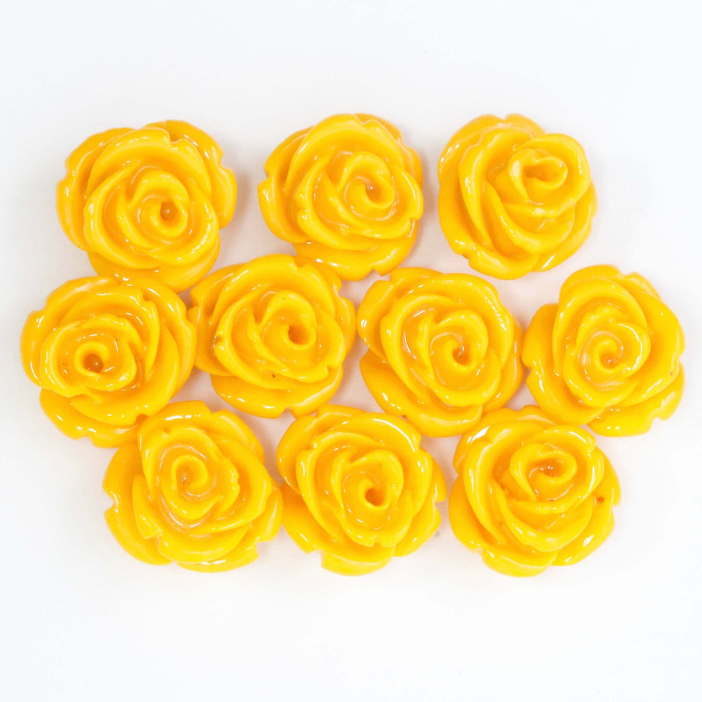 Yellow Color Rose Flower Natural Coral Gemstones for DIY Jewelry