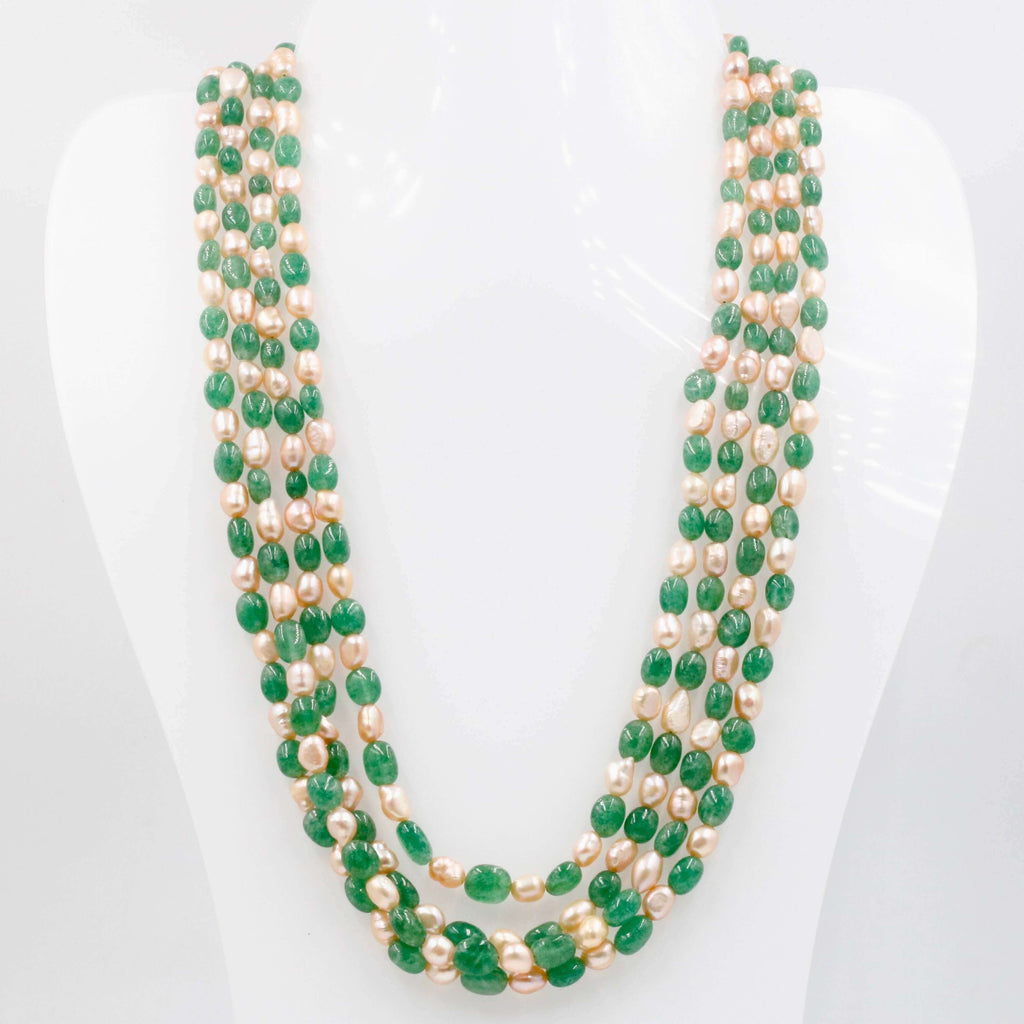 Pearl & Green Quartz Strand: Natural Gemstone Charm