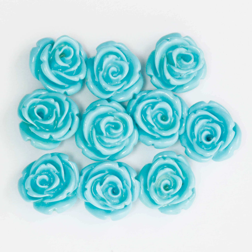 Blue Color Rose Flower Shaped Coral Gemstones for DIY