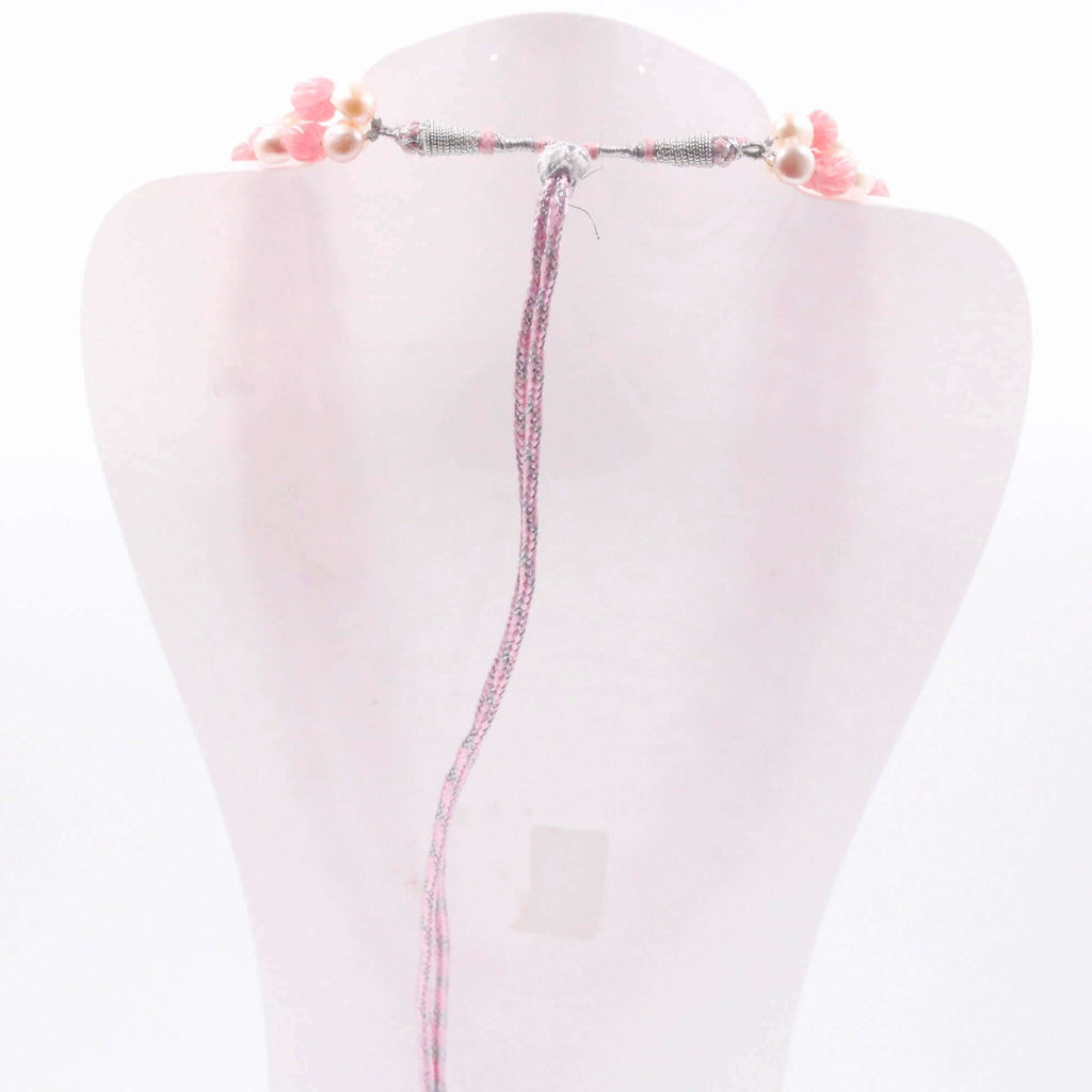 Rose Quartz & Pearl Jewelry - Indian Sarafa Necklace