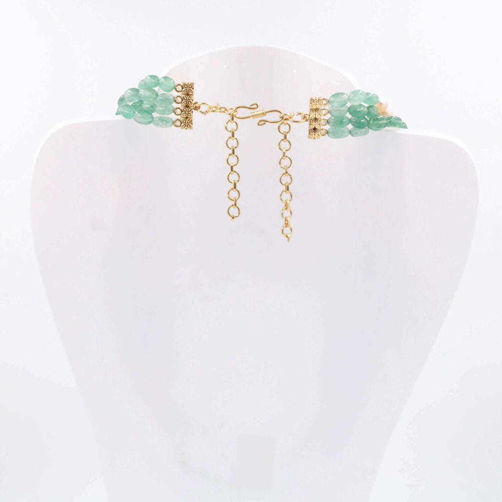 Aventurine Quartz & Pearl Jewelry - Indian Sarafa Necklace Collection